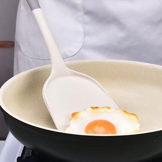 Термостойкая кухонная ложка с нескользящей ручкой из пищевого силикона, защищающая от царапин посуду, лопатка, суповая ложка, дуршлаг