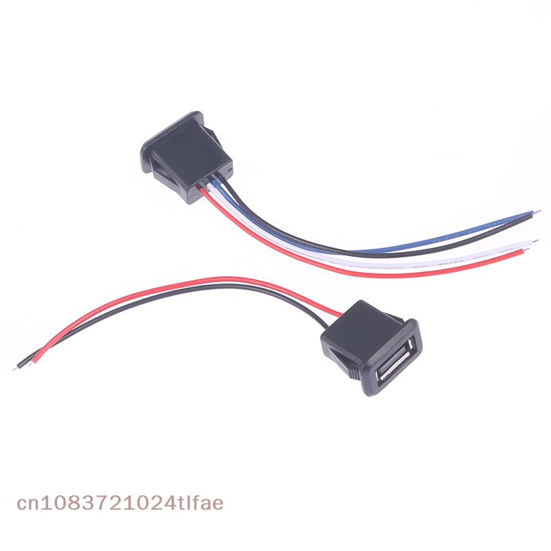 YY30~USB 2.0 Female Power Jack USB2.0 Charging Port Connector With Cable USB Charger Socket