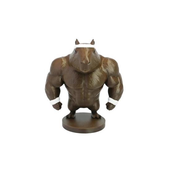 Забавная фигурка капибары, 3D-печатная статуэтка боксирующего/мускулистого животного, Новинка, Коллекционный настольный орнамент для декора полки дома и офиса