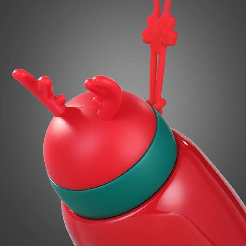 300/330 мл Рождественская новогодняя кружка в форме мультяшного лося из нержавеющей стали вакуумная кофейная чашка для пары студентов детей рождественский подарок чашка для воды