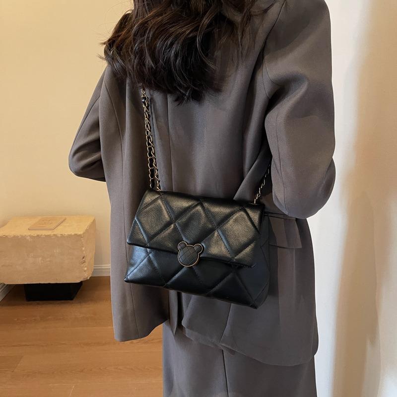 Rhombus Chain Bag Women's Summer New Versatile Shoulder Messenger Bag Casual High-end Small Square Bag