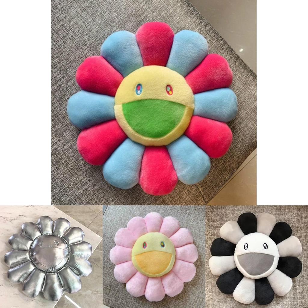 Яркая и красочная 40-сантиметровая плюшевая подушка в виде радужного цветка Такаси Мураками для детей