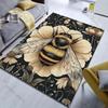 Retro Style Bees and Flowers Print Carpet Living Room Bedroom Bedside Sofa Aisle Corridor Floor Mat Modern Home Decor Area Rug
