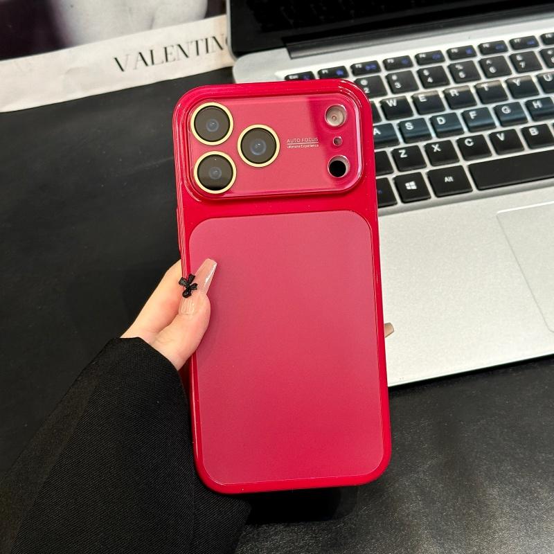 AG Матовый Кристалл Большое Окно Стеклянный Чехол Для iPhone 17 16 15 14 13 Pro Max Plus Ударопрочный Покрытие Глянцевый Яркий Бронированный Чехол