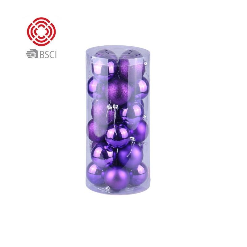 Диаметр 3/4/6/8 см, рождественские безделушки, украшения, 24 шт. в бочке, набор рождественских красочных шаров, гальванизированный пластиковый подвесной шар для рождественской елки, украшение для дома
