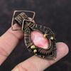 Rhodochrosite Pendant Copper Wire Wrapped Pendant Natural Gemstone Pendant Handmade Copper Jewelry Gift For Him Dainty Rhodochrosite Jewelry