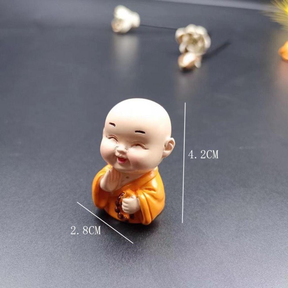 DIY Mini Buddha Figurine Cute Small Monk Sculpture Buddha Ornaments  Car Decoration