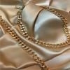 Женский Золотой Цвет Женский Позолоченный Стильный Ожерелье Браслет Набор Ювелирных Изделий Аксессуар Подарок Мода
