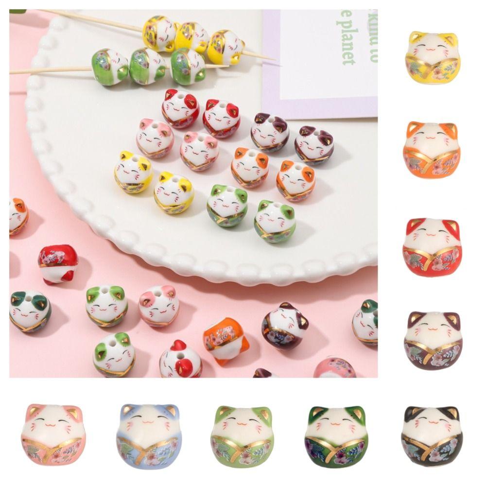 Изготовление браслета Бусины Плутос Кот Кот Удачи Разделительные бусины Манеки-неко Бусины DIY Ювелирные изделия