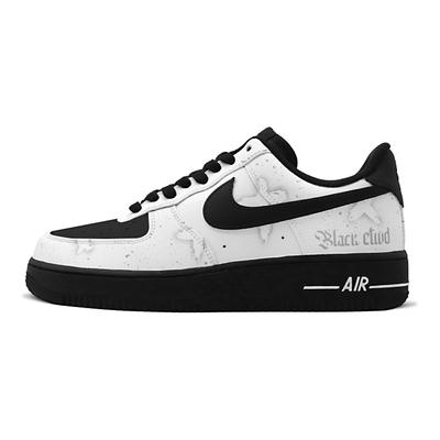 Air Force 1 WET Мимикю Закон Скользкие Устойчивые к истиранию Низкие Скейтбордические кроссовки Унисекс Черный Белый Серый CW2288-001(Команда582-)