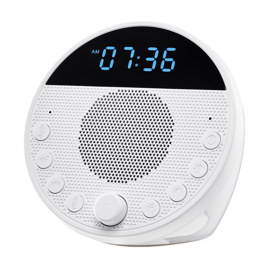 VEVOR Sound Machine, 18 Soothing Sleep Sounds and 7-Color Night Light, 5-in-1 White Noise Sound Machine with Dual Alarms