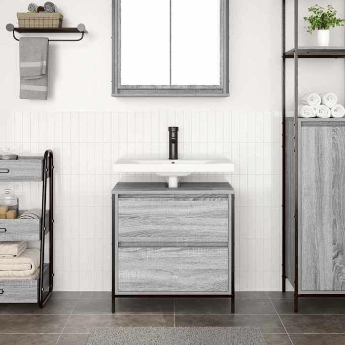VidaXL Bathroom Furniture with Sink and Drawers 60x34.5x60 Cm, Vanity Unit, Bathroom Storage Cabinet 861885