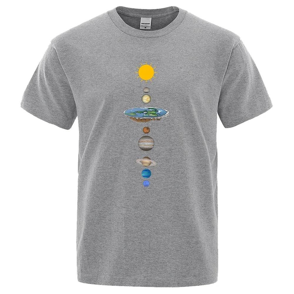 Sistema Solar Cósmico Planetas Imprimir Manga Curta Homens Rua Casual T Roupas Soltas Oversized T Camisa Masculina Verão Algodão