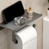 Punch Free Toilet Paper Holder Space Aluminum Phone Storage Rack Tissue Roll Holder  Kitchen