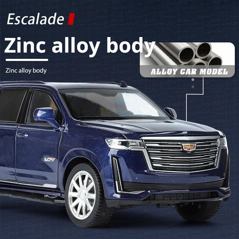 AABHV1 1:24 Большой Размерный Сплав Модель Cadillac Escalade Имитация Внедорожника Внедорожный Автомобиль Световые и Звуковые Эффекты Коллекция и Настольное Украшение