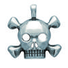 [E9067] - Silver 'Skull' Silver Pendant - 35x40 Mm