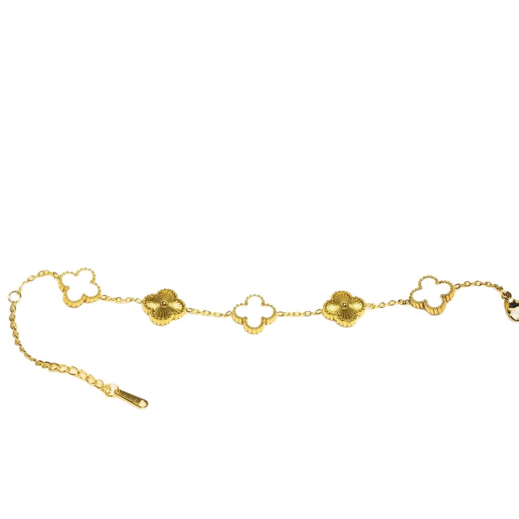 13 мм браслет с четырьмя листьями клевера и пятью цветами 18 карат модный высококачественный женский браслет