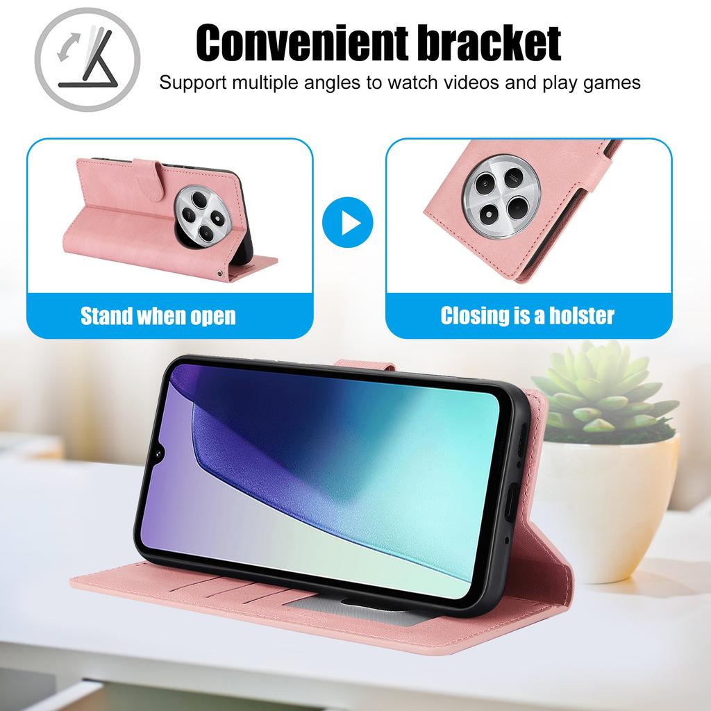 Чехол для Xiaomi Poco C75 4G/Redmi 14R 5G/14C 4G из ПУ кожи, чехол для телефона с кошельком, подставкой, окошком