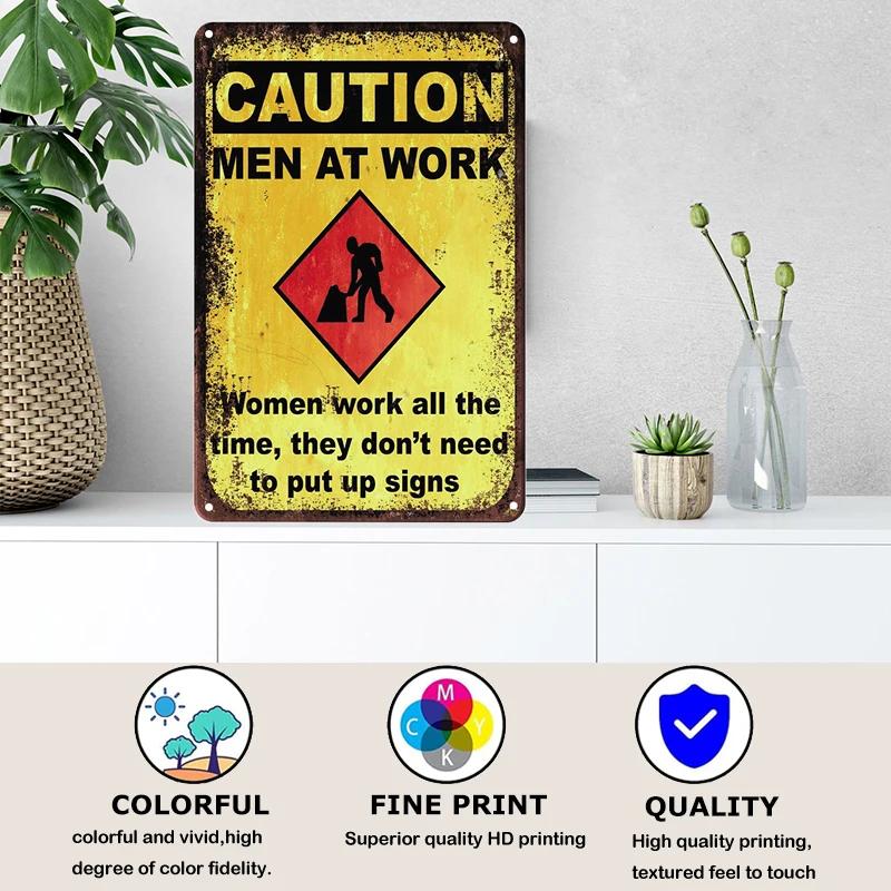 Caution Metal Tin Sign Vintage Metal Plaque Warning Slogan Retro Metal Posters Plate Signs Door Factory Home Wall Decor