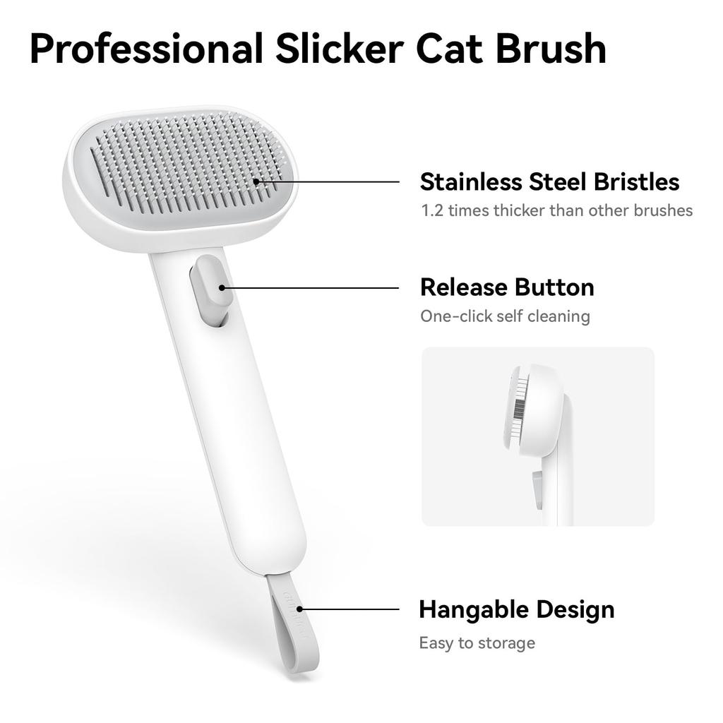 Aumuca Pet Brush Push Cat Dog Cat Dog Hair Removal Massage Slicker Brushing Pill Removal For Dogs and For Short Long Brush Fully BabyPets JP Warranty