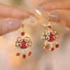 Festive Red Tassel Cloud Earrings – Women's Elegant New Year Design