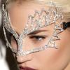 Exaggerated Rhinestone Sexy Mask Handmade Women Festival Face Accessories Crystal Prom Party Mask Masquerade Jewelry