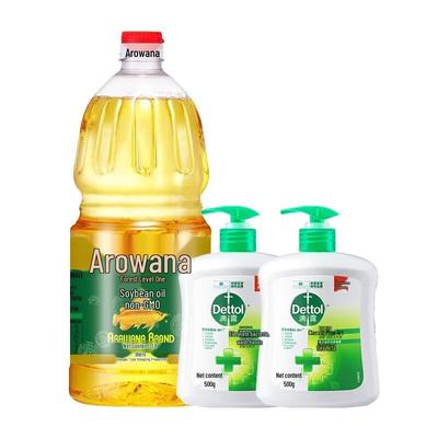 Антибактериальное мыло для рук Dettol Классическая сосна 500 г x2 + Рафинированное соевое масло Arowana 1.8 л Комплект