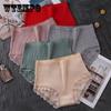 4PCS/Set High Waist Underpants Women's Pure Cotton Breathable Belly Tightening Hip Lift Large Size Briefs Solid Color Soft Panties