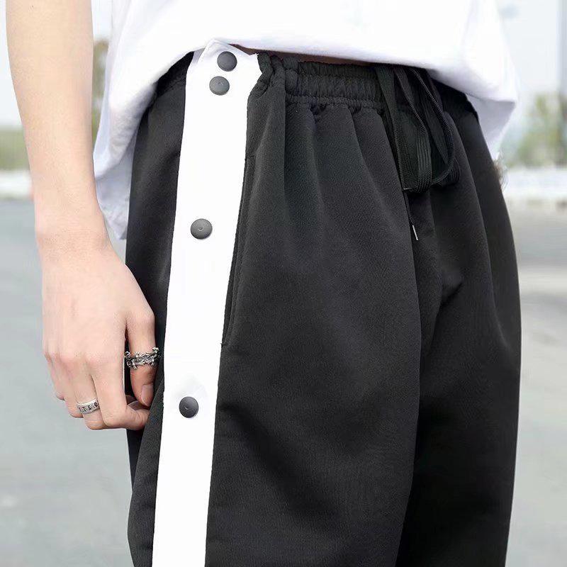 Мужские уличные баскетбольные брюки на пуговицах - Легкие, повседневные леггинсы 9/10 для занятий спортом весной и осенью