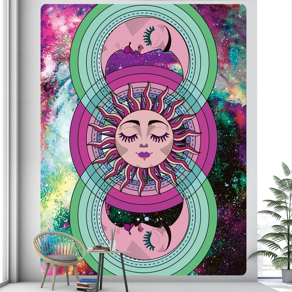 Viking Mysterious Symbols Tarot Home Tapestry Psychedelic Scene Wall Hanging Room Yoga Mat Sheets
