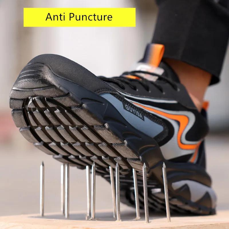 Light Safety Shoes For Men Non-Slip Work Shoes With A Steel Toe Anti Smash Anti Puncture Industrial Protective Work Sneakers