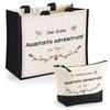 Tote bag - PLANETEE - Duo cabas jute et trousse Assistante Administratif au top - Jute &amp; coton - Fabrication française