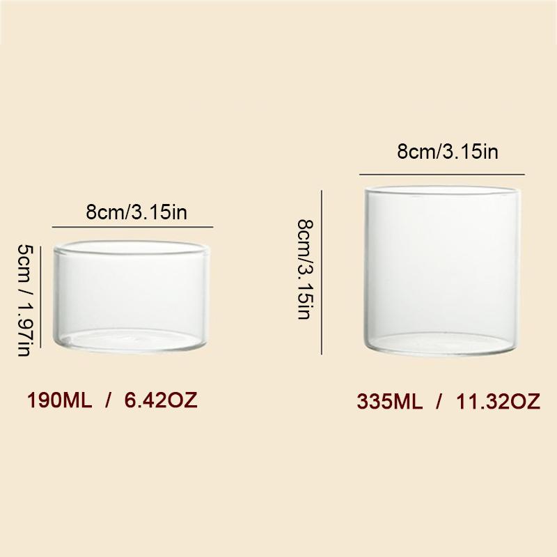 YWDL 2/4pc Clear Glass Dessert Cup Set Heat Resistant Jelly Pudding Cup Mousse Ice Cream Mould Party Dipping Dish Condiment Bowl