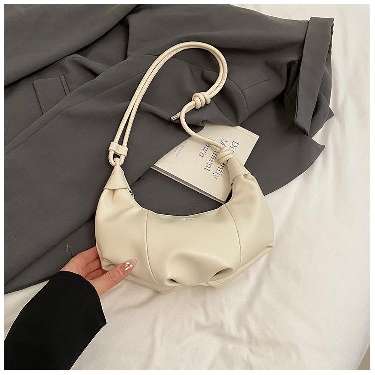 Повседневная сумка-пельмень для поездок на работу, женская, 2025, новая, модная, универсальная на плечо, плиссированная, мешковатая, сумка-мессенджер