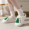 New Comfortable Home Christmas Tree Warm Winter Cotton Slippers Men and Women Couple Platform Shoes Thickened Non-slip