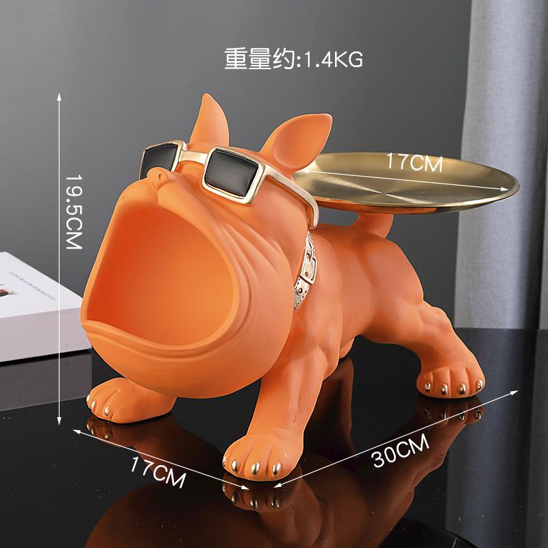 Creative Bulldog Enters The Door, Puts The Key In The Ornament, Porch Shoe Cabinet Storage Box, Home Decoration