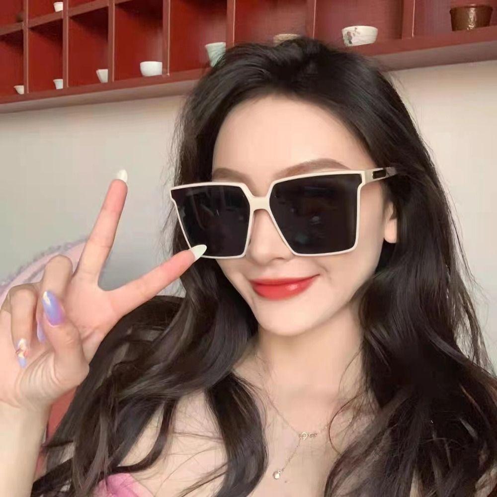 Punk Square Frame Sunglasses Sun-Protective UV Resistant Eyewear for Women Men