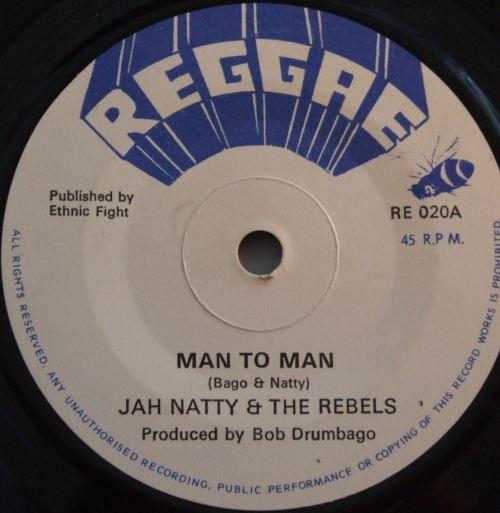 7-дюймовая пластинка JAH NATTY THE REBELS Man To Man RE020 Регги 1975 Великобритания Регги Ска Даб Б/у