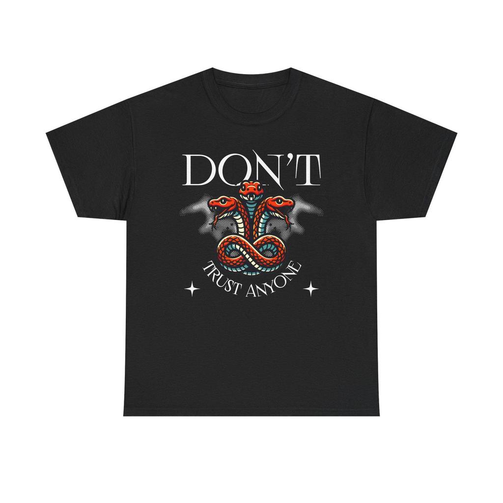 Don't Trust Anyone T-Shirt | Three-Headed Snake Graphic Tee, Dark Gothic T-shirt