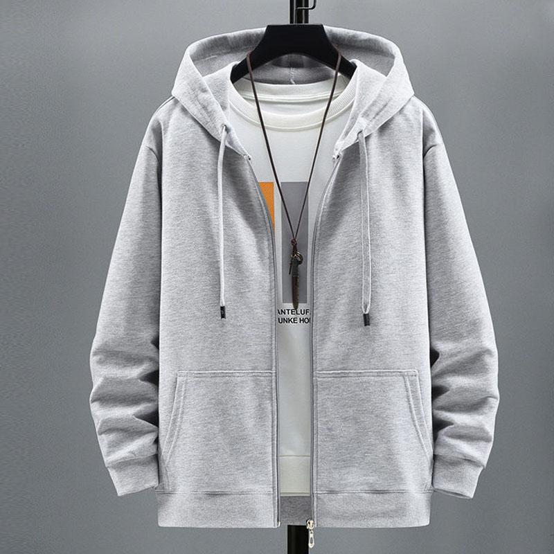 Мужские негабаритные мужские однотонные толстовки с капюшоном, пальто с капюшоном, толстые/тонкие хлопковые толстовки, спортивная одежда для женщин, хлопок плюс бархатная молния, кардиган для тренировок