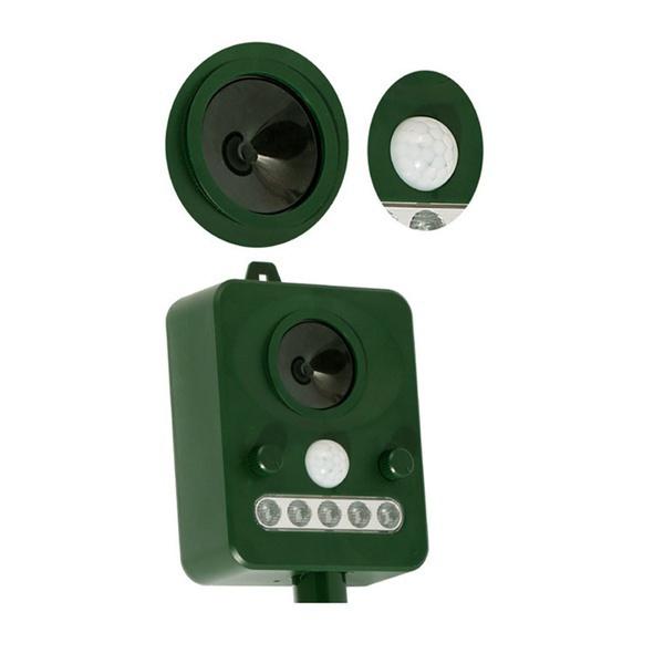 Ультразвуковой солнечный отпугиватель вредителей с ультразвуковым датчиком движения и мигающим светом. Отпугиватель животных. Белки Мышь Птица Кошка Собака Летучая мышь