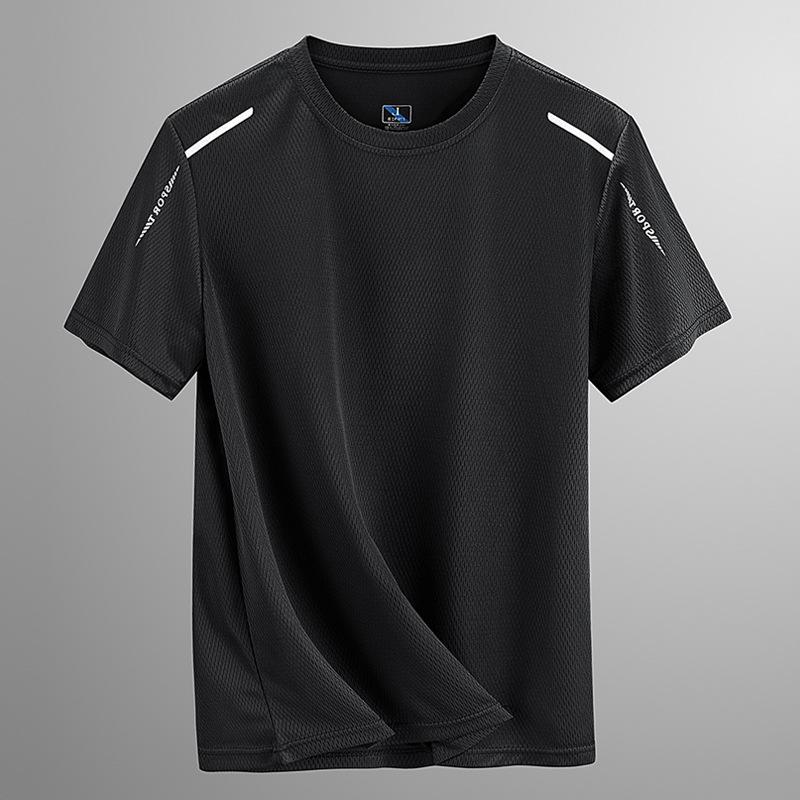 Спорт и отдых. Летняя сетчатая рубашка с короткими рукавами. Быстросохнущая. Топы с короткими рукавами для людей среднего и пожилого возраста. Футболка для пап. Мужская одежда.