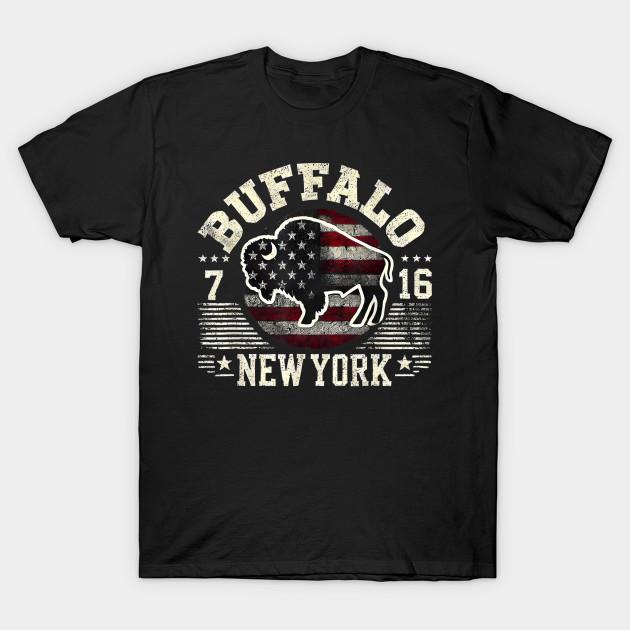 Asian Size Men Black Print T-shirt Buffalo Bills No-Cut Heat Transfer Print Cotton Tshirt