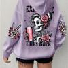 Men Women Hoodies Autumn and Winter Plus Size Sweatshirt Printed Skull Hoodie Long-sleeved Hooded Sweater