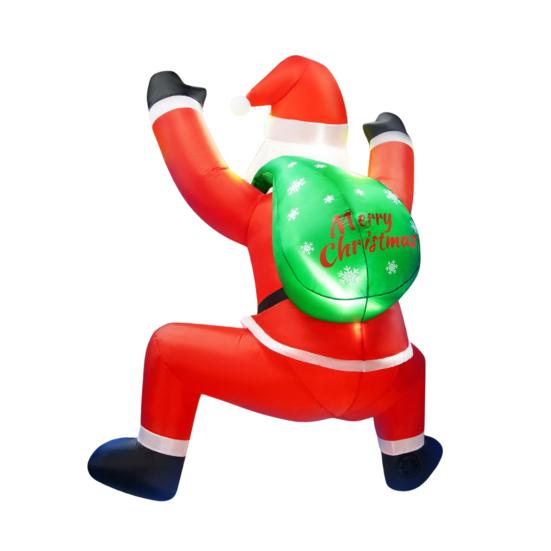 Рождественский надувной Санта-Клаус, уличная декорация, большой светящийся надувной Санта со встроенной светодиодной подсветкой для переднего/заднего двора, сада, газона, наружный декор