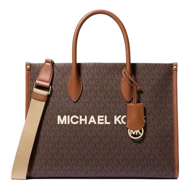 Michael Kors Сумка-тоут с принтом логотипа Mirella Сумка-тоут сумка для покупок покрытый холст и полиэстер и ПУ ручная сумка средняя женская коричневый