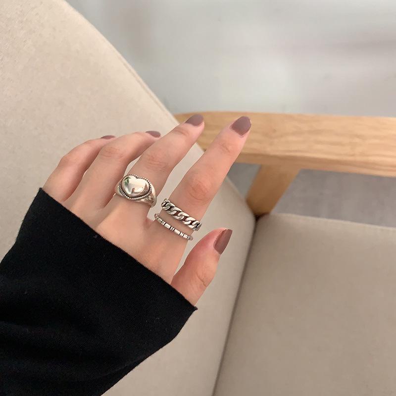 Модное регулируемое кольцо Love на указательный палец, ретро-стиль для женщин и мужчин