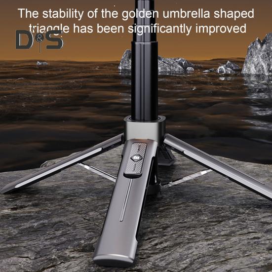 Штатив для телефона, селфи-палка с заполняющей подсветкой, регулируемая длина, вращение на 360 градусов, портативный универсальный штатив для сотового телефона с беспроводным пультом дистанционного управления