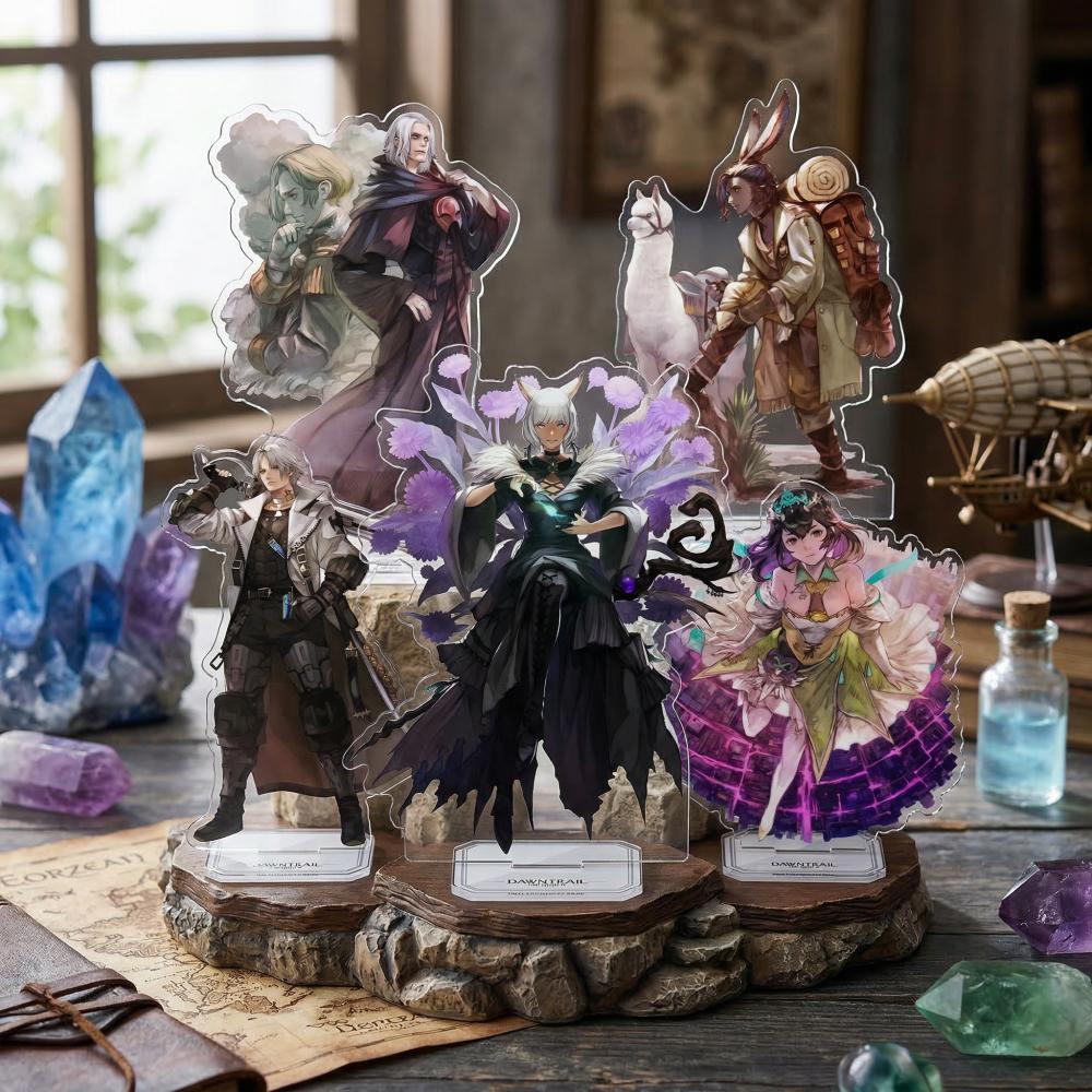 Игра Final Fantasy XIV Акриловая подставка Эмет-Сельх Й'штoла Рул Фигурка Декор Орнамент Коллекция Модель Ключ Декор для стола Подарок для фанатов