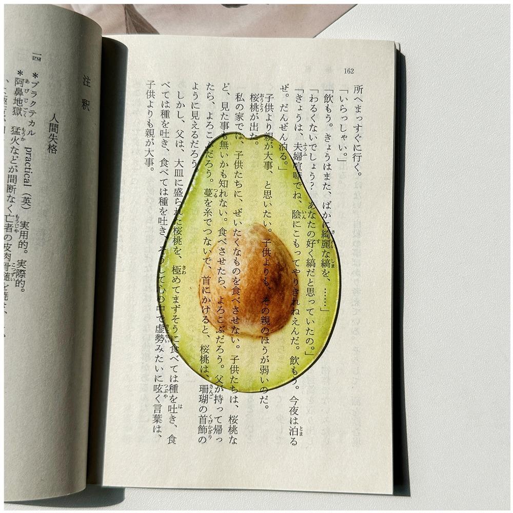 Durable Acrylic Bookmark Simulation Fruit Transparent Book Reading Marker Clear Book Pages Mark Tool Reading Gift